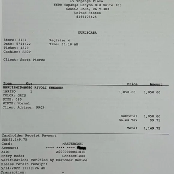 Louis Vuitton Rivoli Sneaker (US 9) - Picture 8 of 8